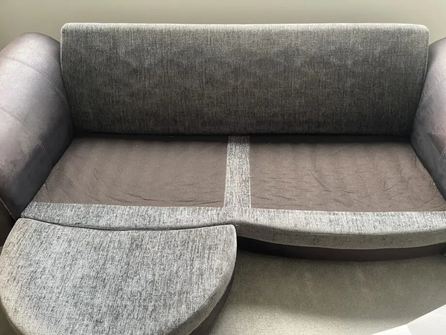 Furniture Village grey and black chaise 3 seater sofa