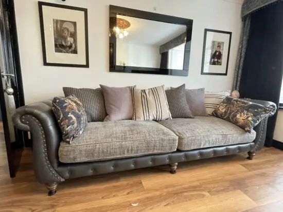 Alexander & James Utopia Pillow Back Sofa Suite Leather & Cloth