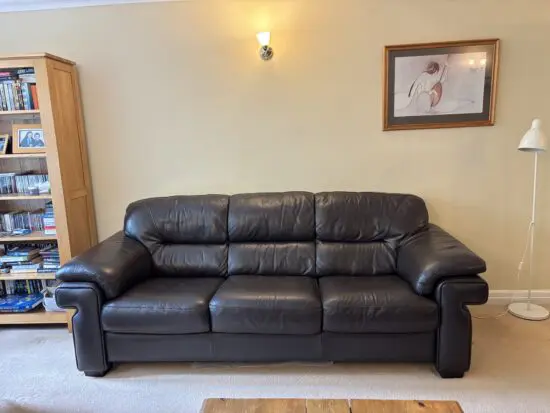 DFS brown leather sofa set