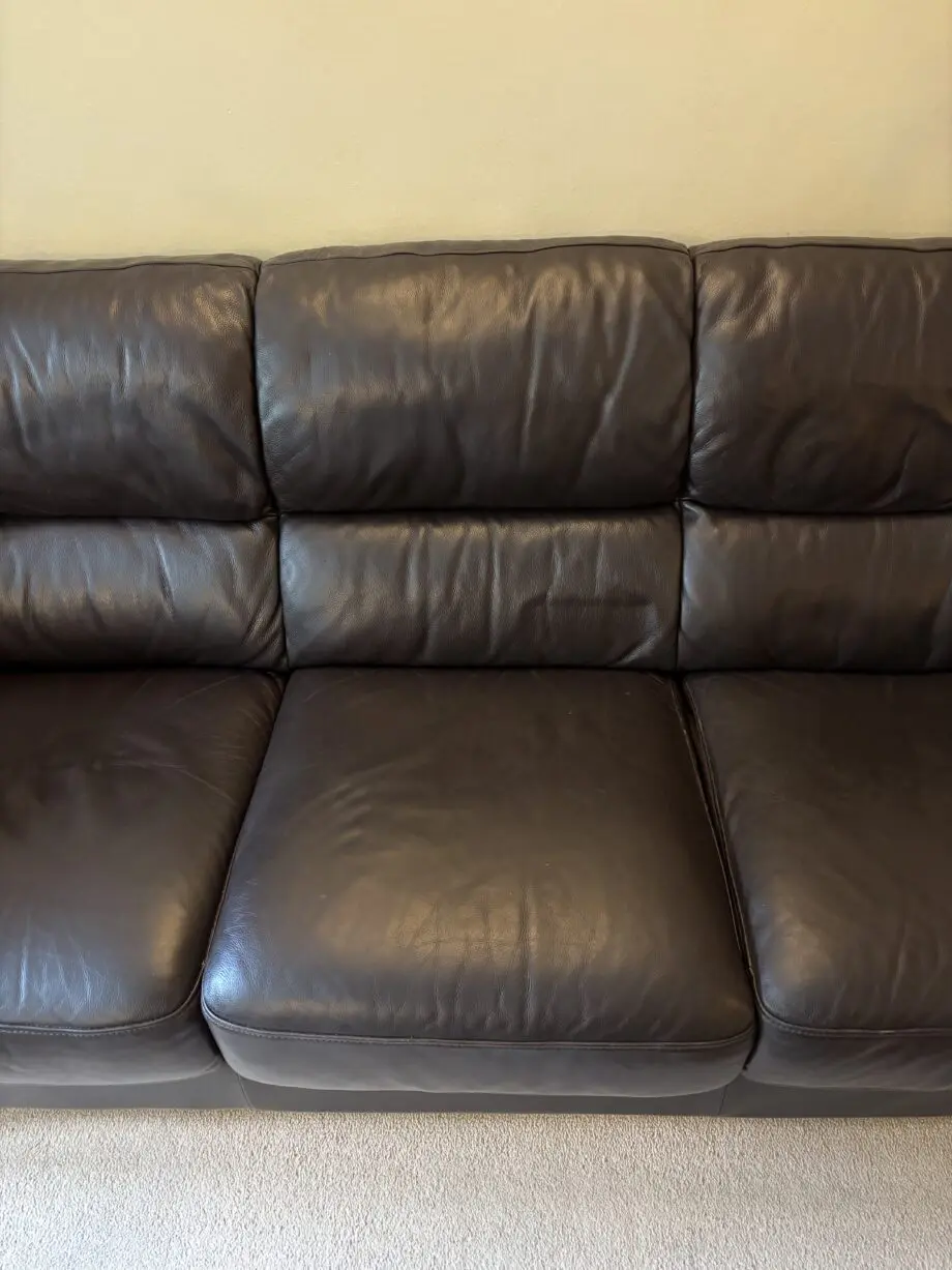 DFS brown leather sofa set