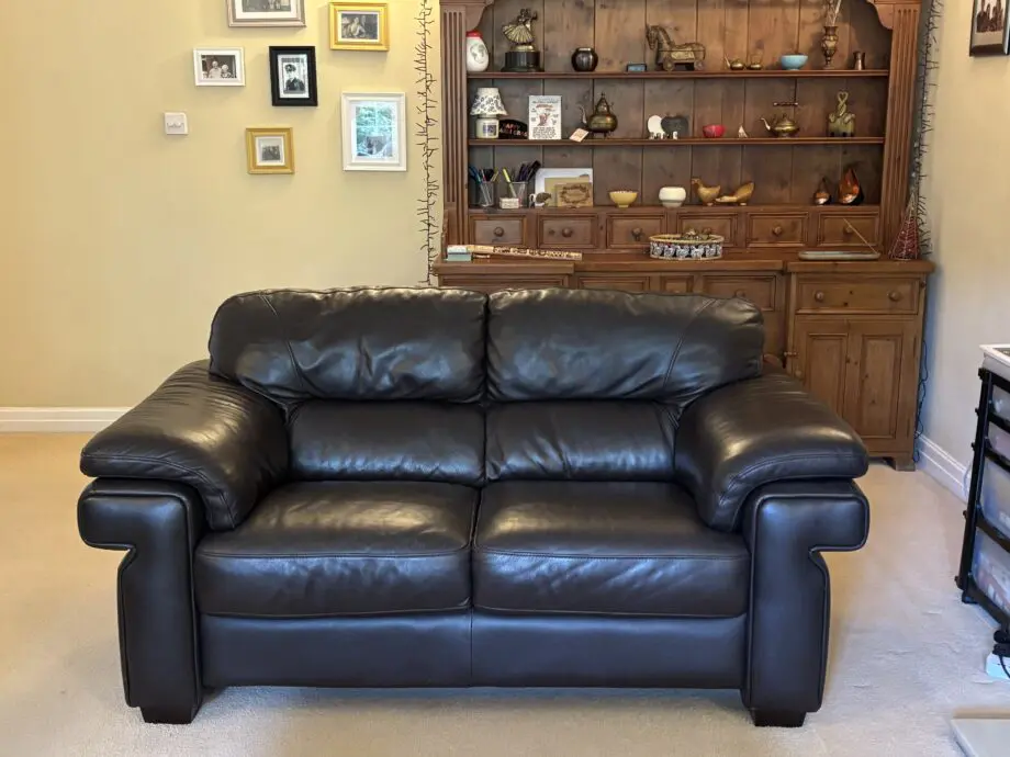 DFS brown leather sofa set
