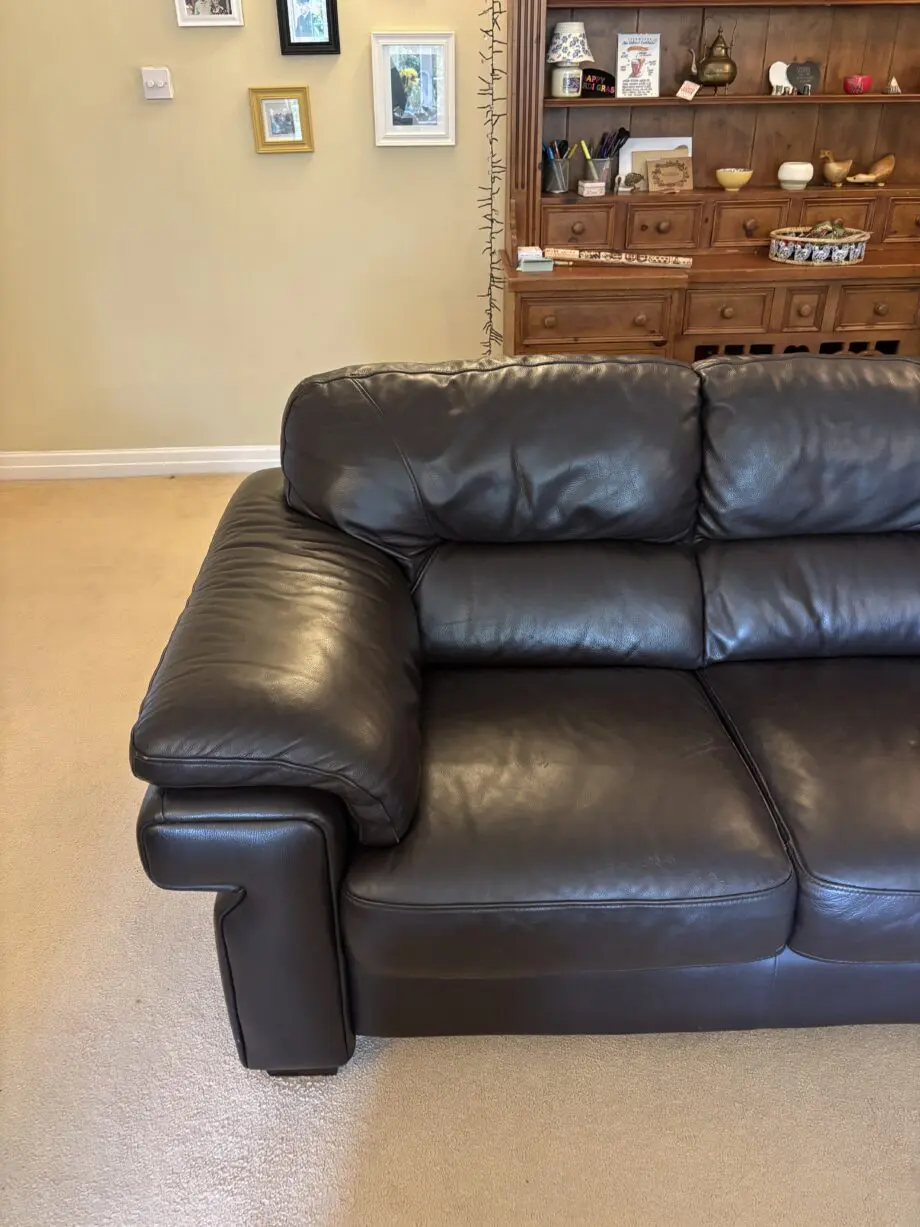 DFS brown leather sofa set