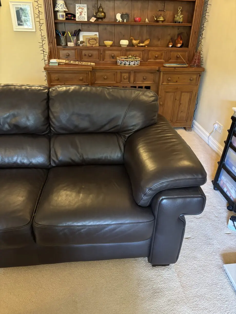 DFS brown leather sofa set