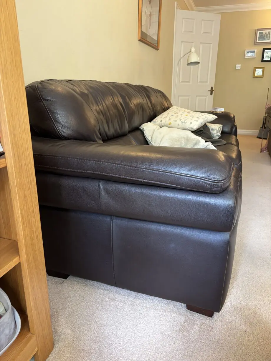 DFS brown leather sofa set