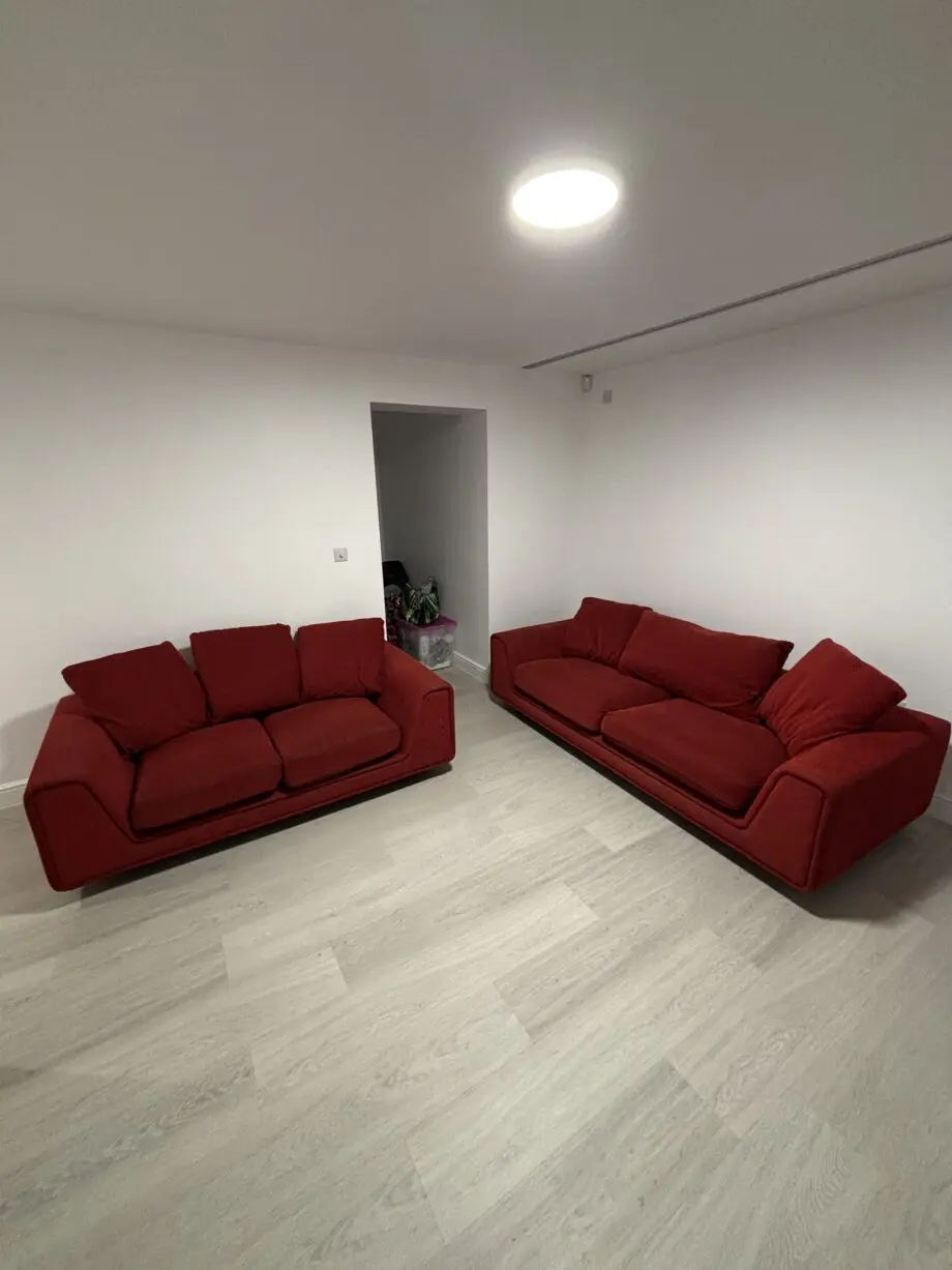 BEAUTIFUL 2+3 RED SEATER SOFAS