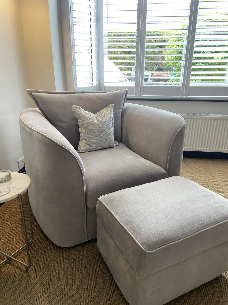 Sofology COMO 3- Seater Sofa - Silver (grey) and Chair / Footstool SET