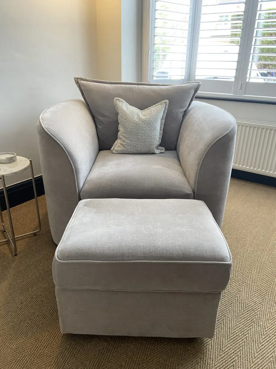 Sofology COMO 3- Seater Sofa - Silver (grey) and Chair / Footstool SET