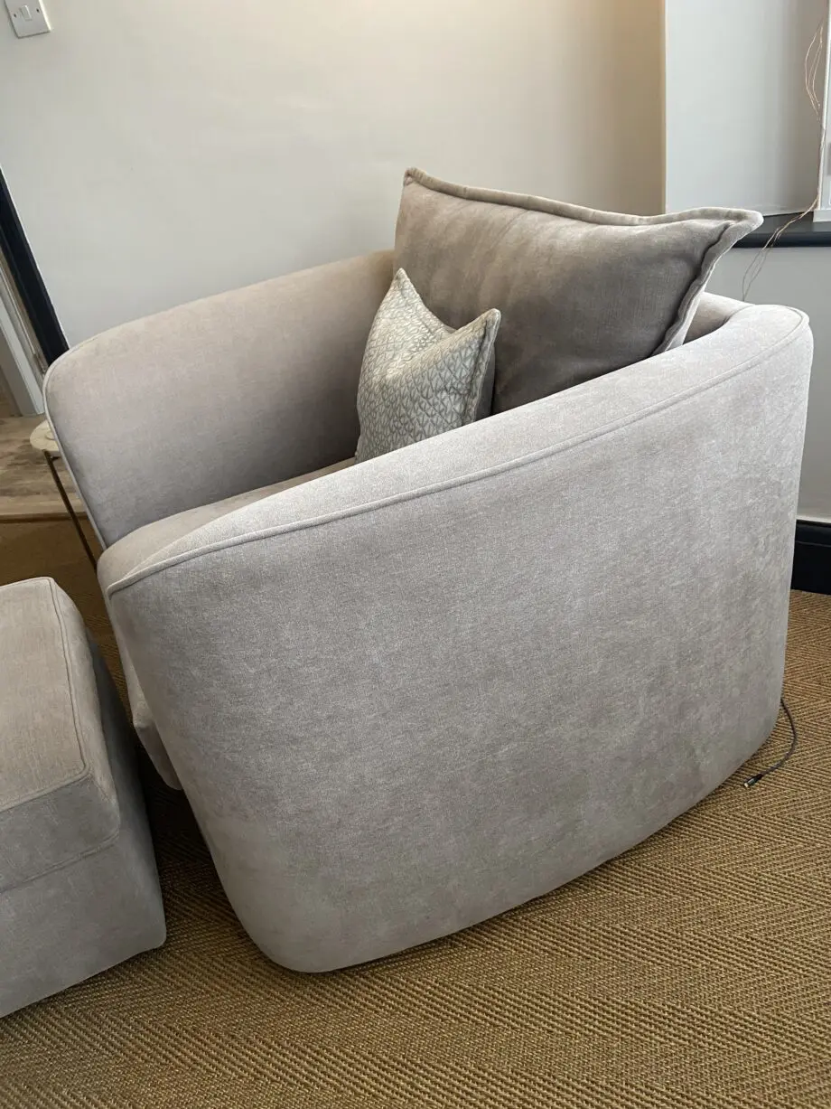 Sofology COMO 3- Seater Sofa - Silver (grey) and Chair / Footstool SET