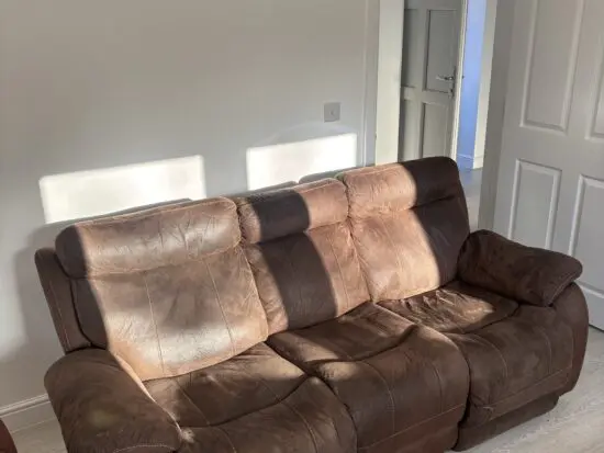 BROWN ELECTRIC RECLINER SOFA