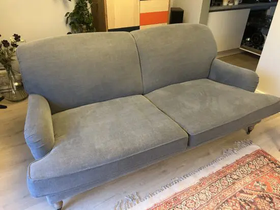 Neptune lovely comfortable 3 seater sofa in blue/grey, Chloe lead linen material