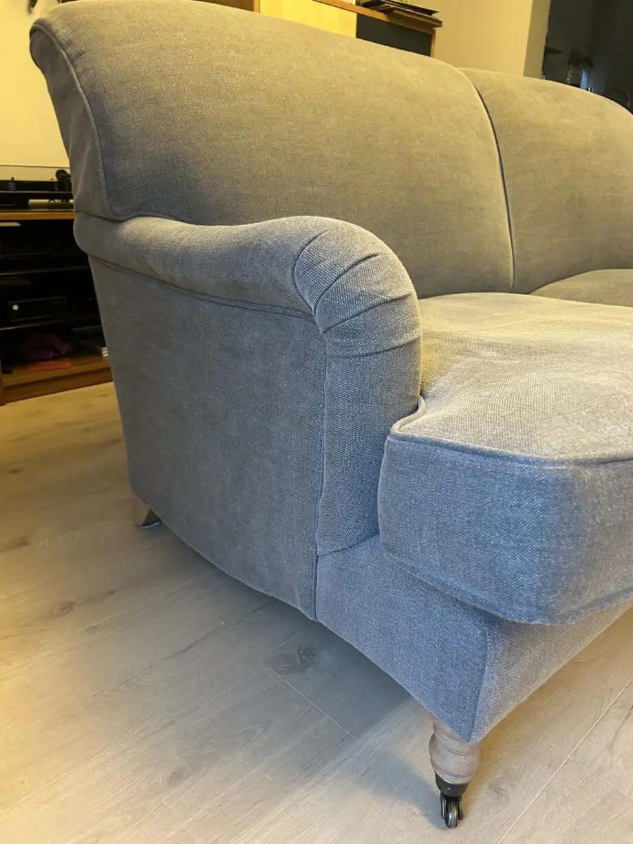 Neptune lovely comfortable 3 seater sofa in blue/grey, Chloe lead linen material