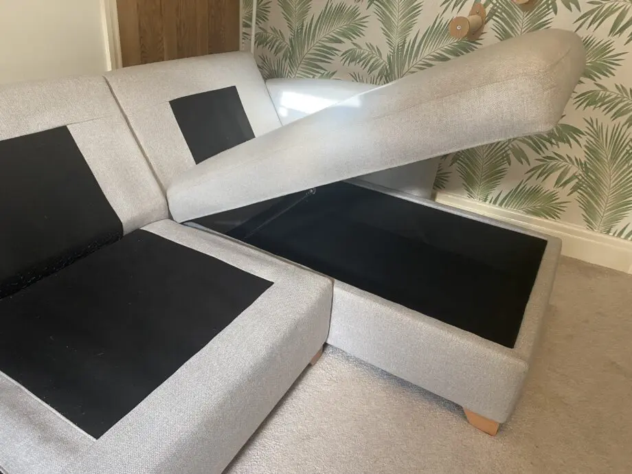 DFS Grey Layla 3 seater + storage chaise
