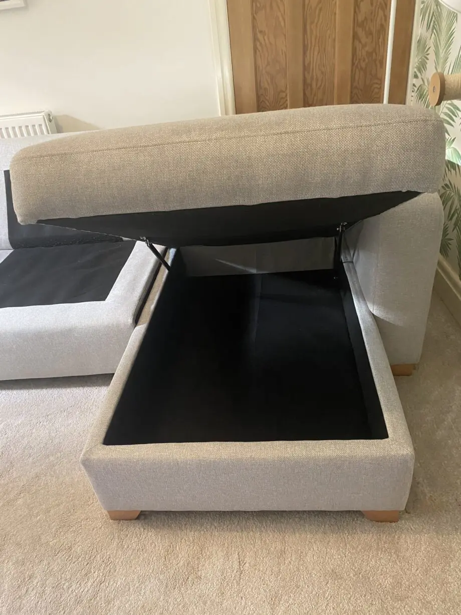 DFS Grey Layla 3 seater + storage chaise