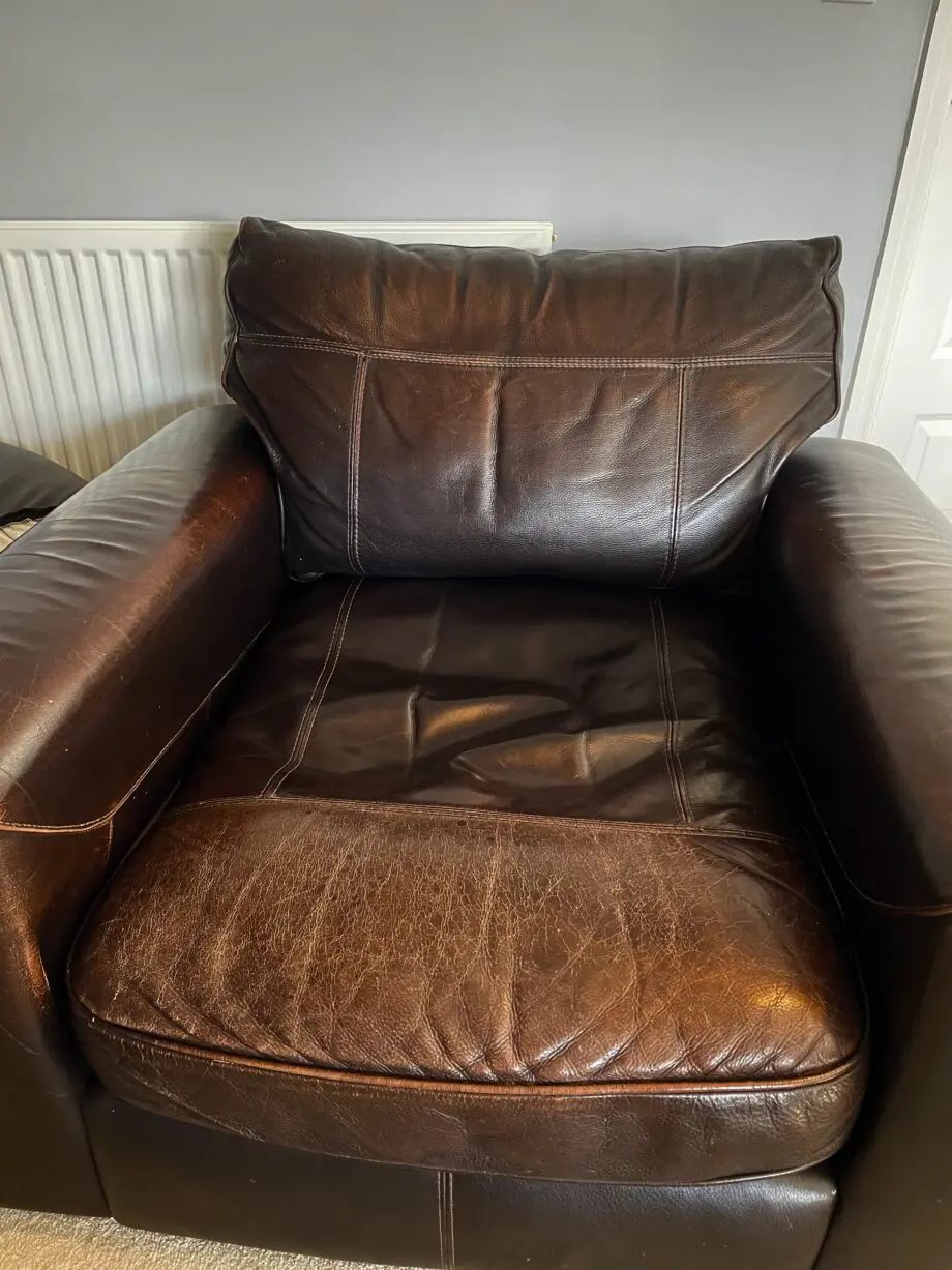 DFS Leather Brown Arm Chair