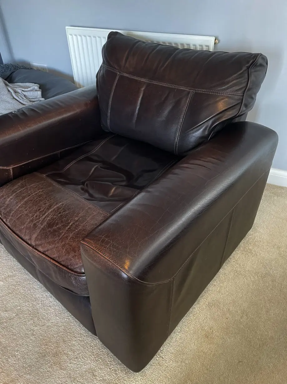 DFS Leather Brown Arm Chair