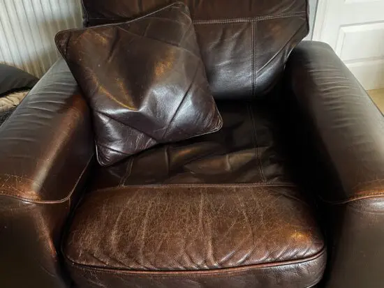 DFS Leather Brown Arm Chair
