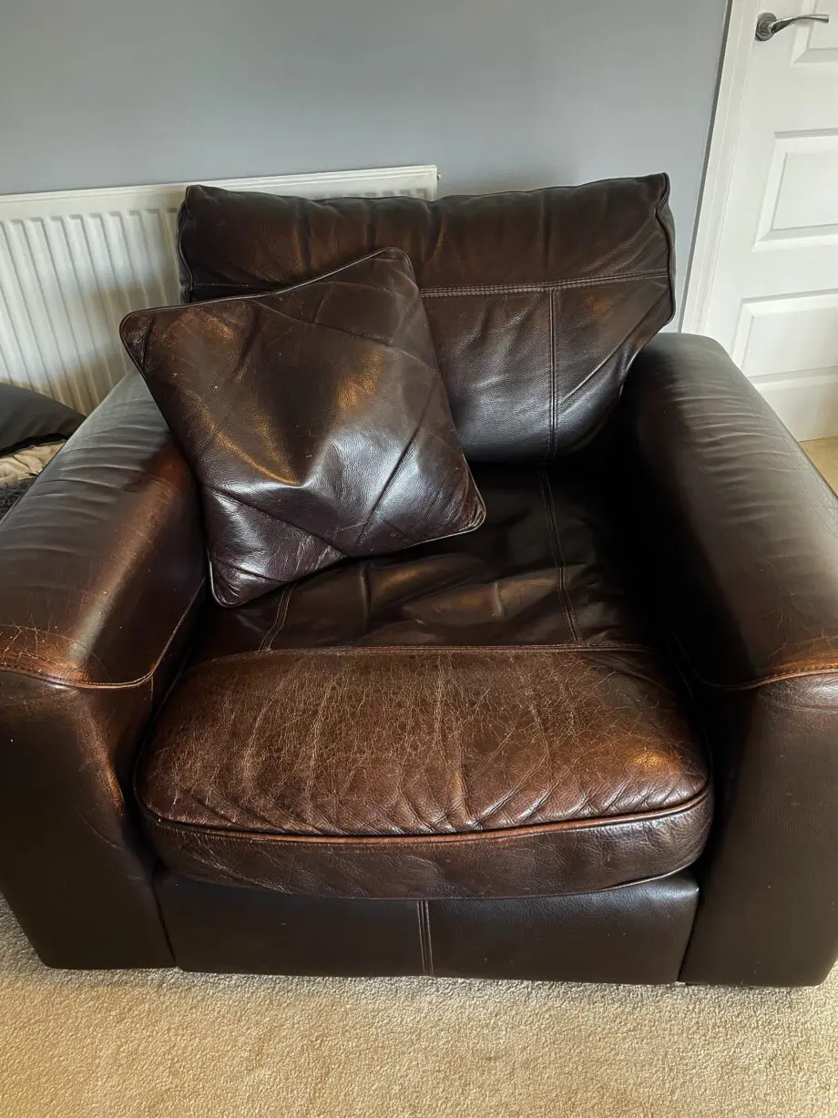 DFS Leather Brown Arm Chair