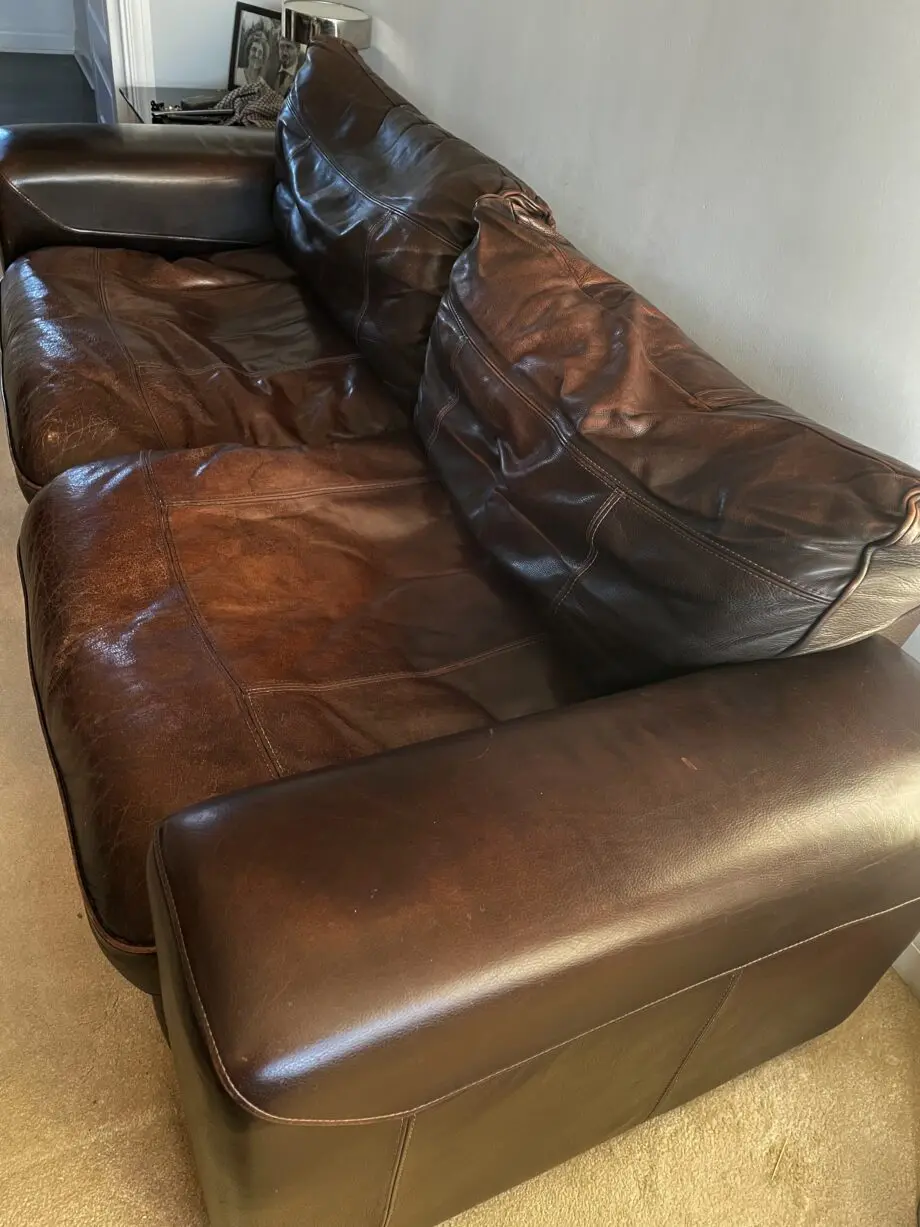 DFS Leather Brown Sofa