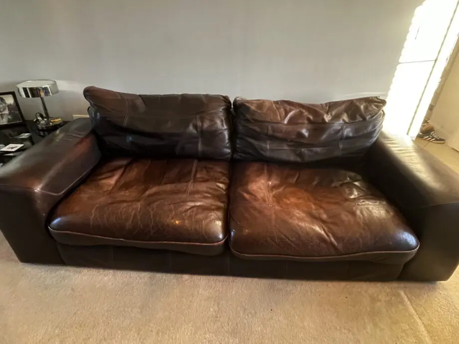 DFS Leather Brown Sofa