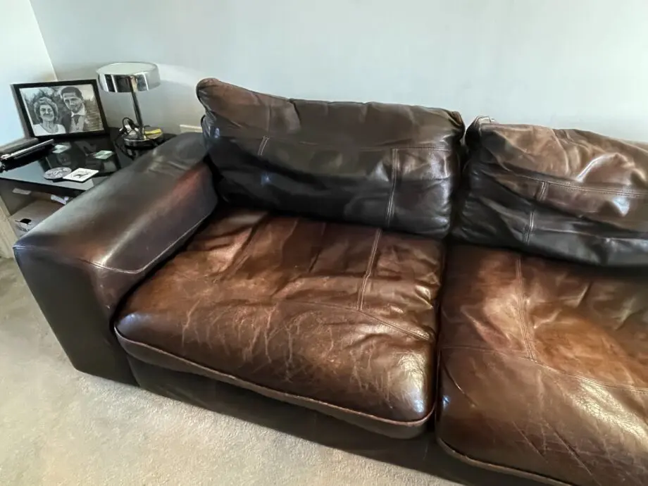 DFS Leather Brown Sofa