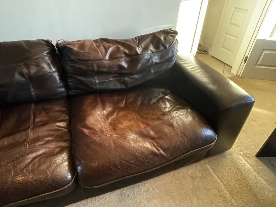 DFS Leather Brown Sofa