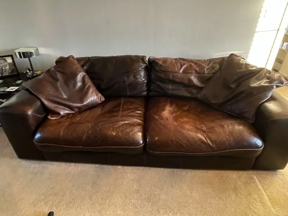 DFS Leather Brown Sofa