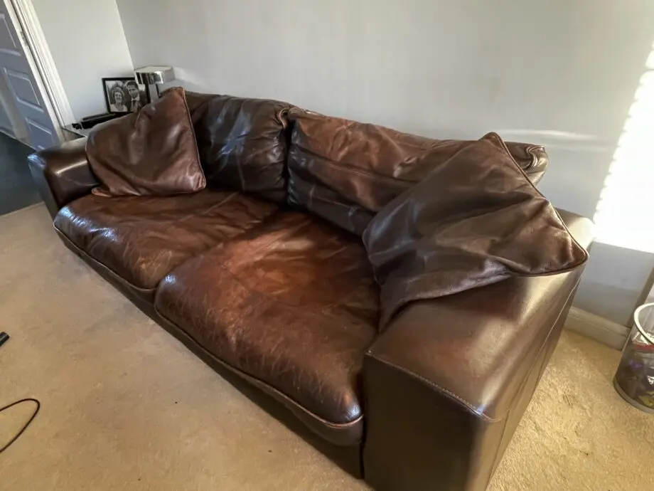 DFS Leather Brown Sofa