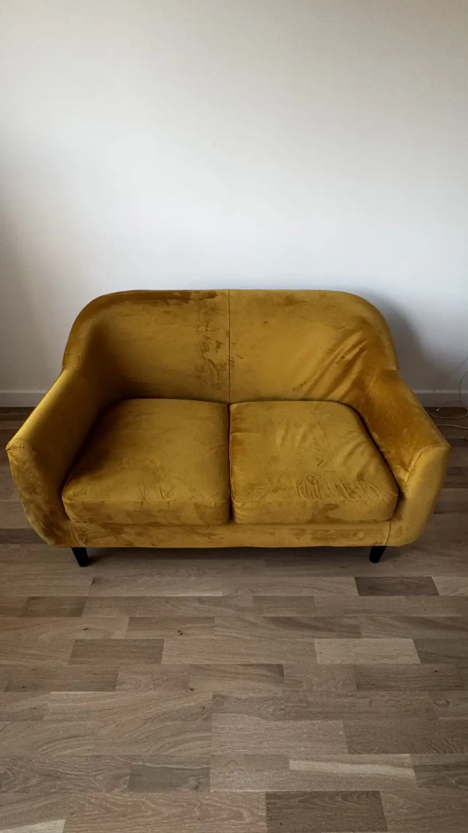 Mustard/yellow velvet 2seater sofa from Made