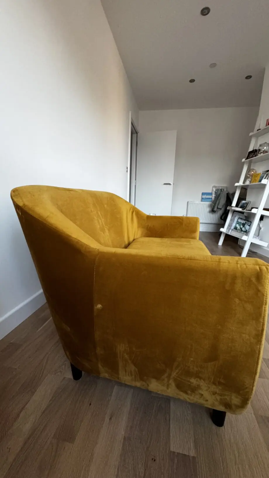 Mustard/yellow velvet 2seater sofa from Made