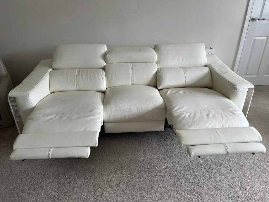 Sofology Ivory leather recliner sofa