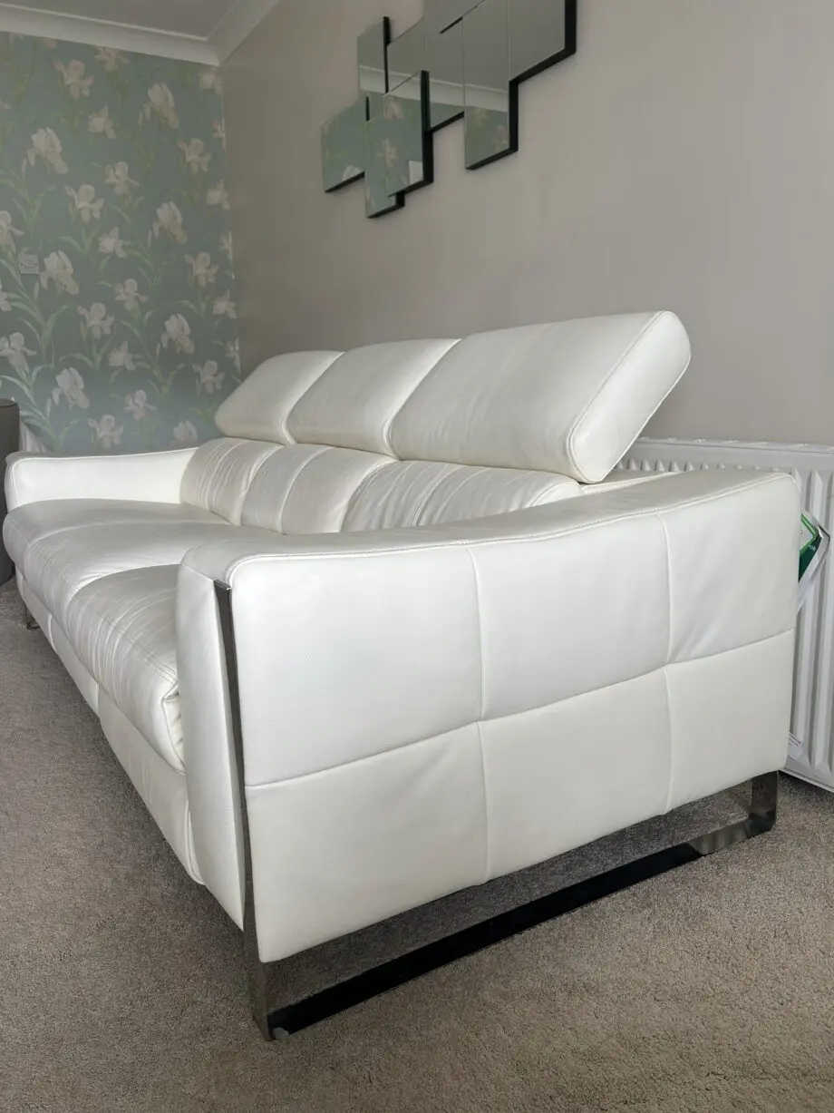 Sofology Ivory leather recliner sofa