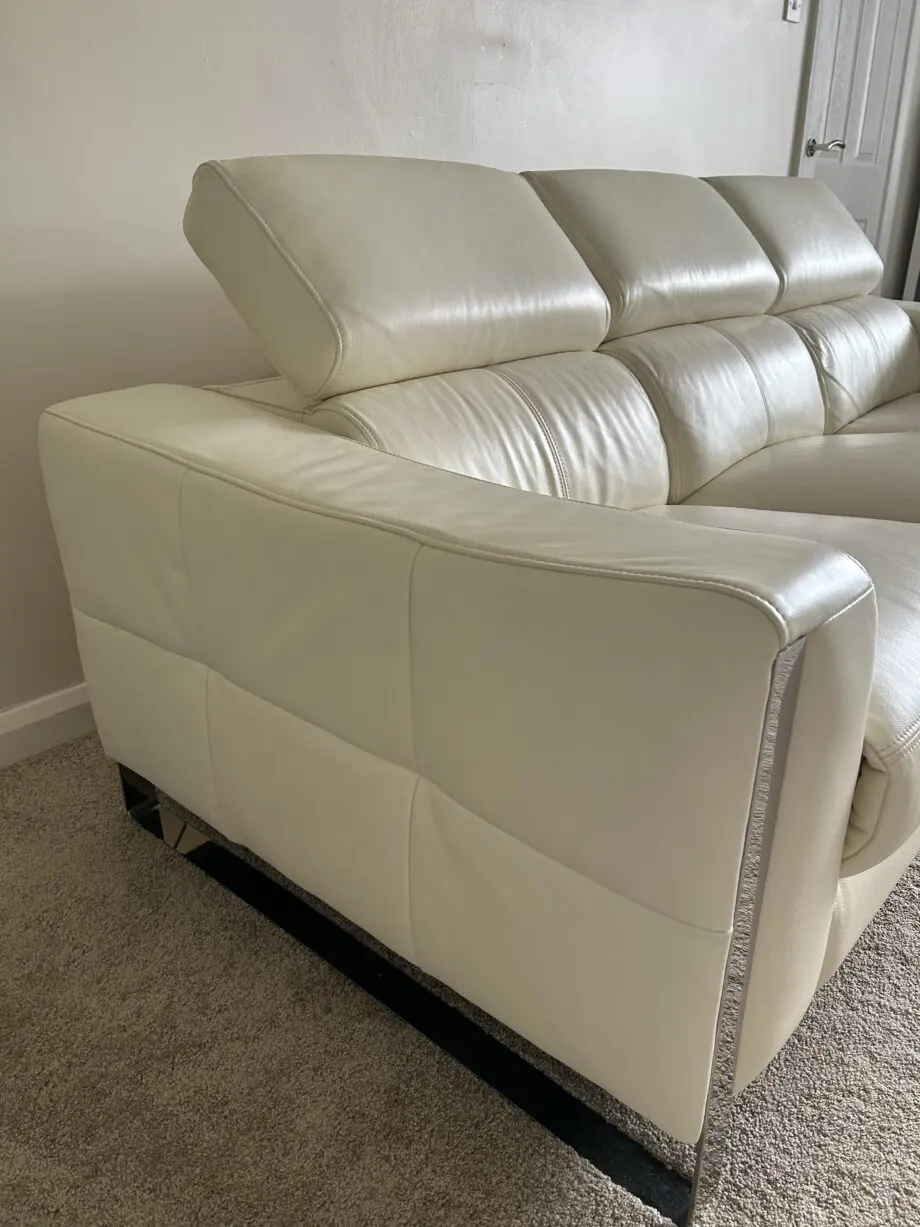 Sofology Ivory leather recliner sofa