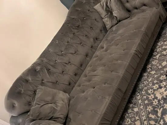 Grey chesterfield 3 & 2 seater sofas