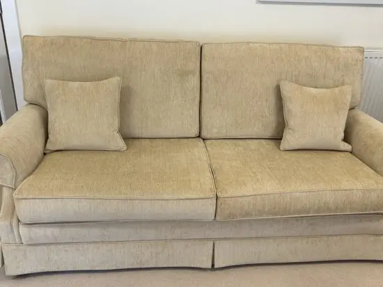 Welbeck House Gold 3 piece suite - Chenille type material- excellent condition