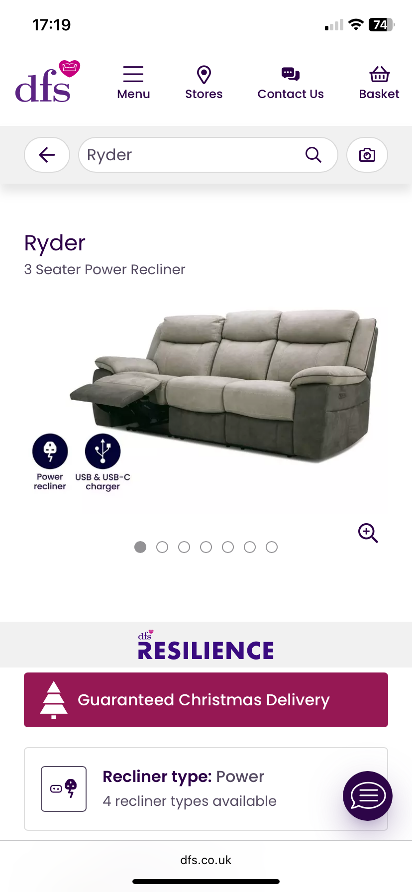Dfs grey ryder recliners
