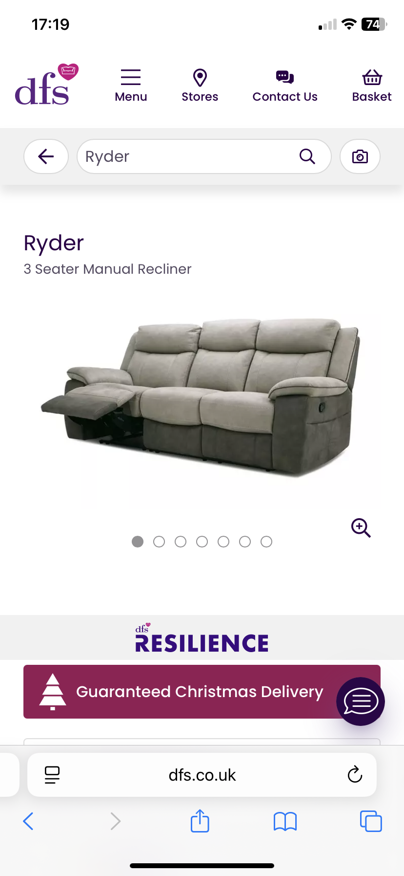 Dfs grey ryder recliners