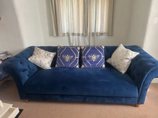 Montgomery 3 Seater Sofa in Navy Velvet Product Code: MTG003-RSA-NAV