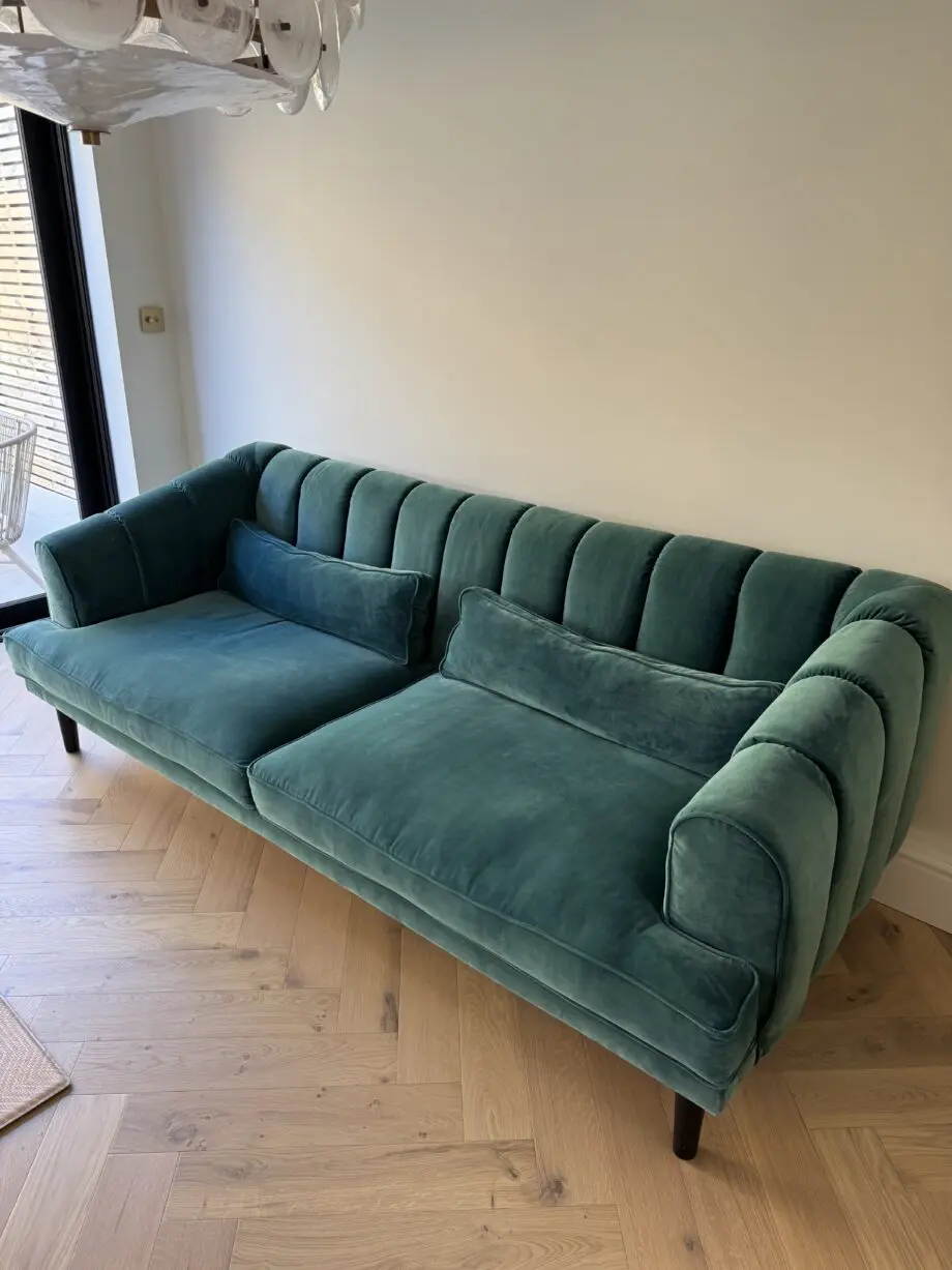 Love Your Home - Lady Grey 3 Seater - Stain Resistant Velvet in Ocean