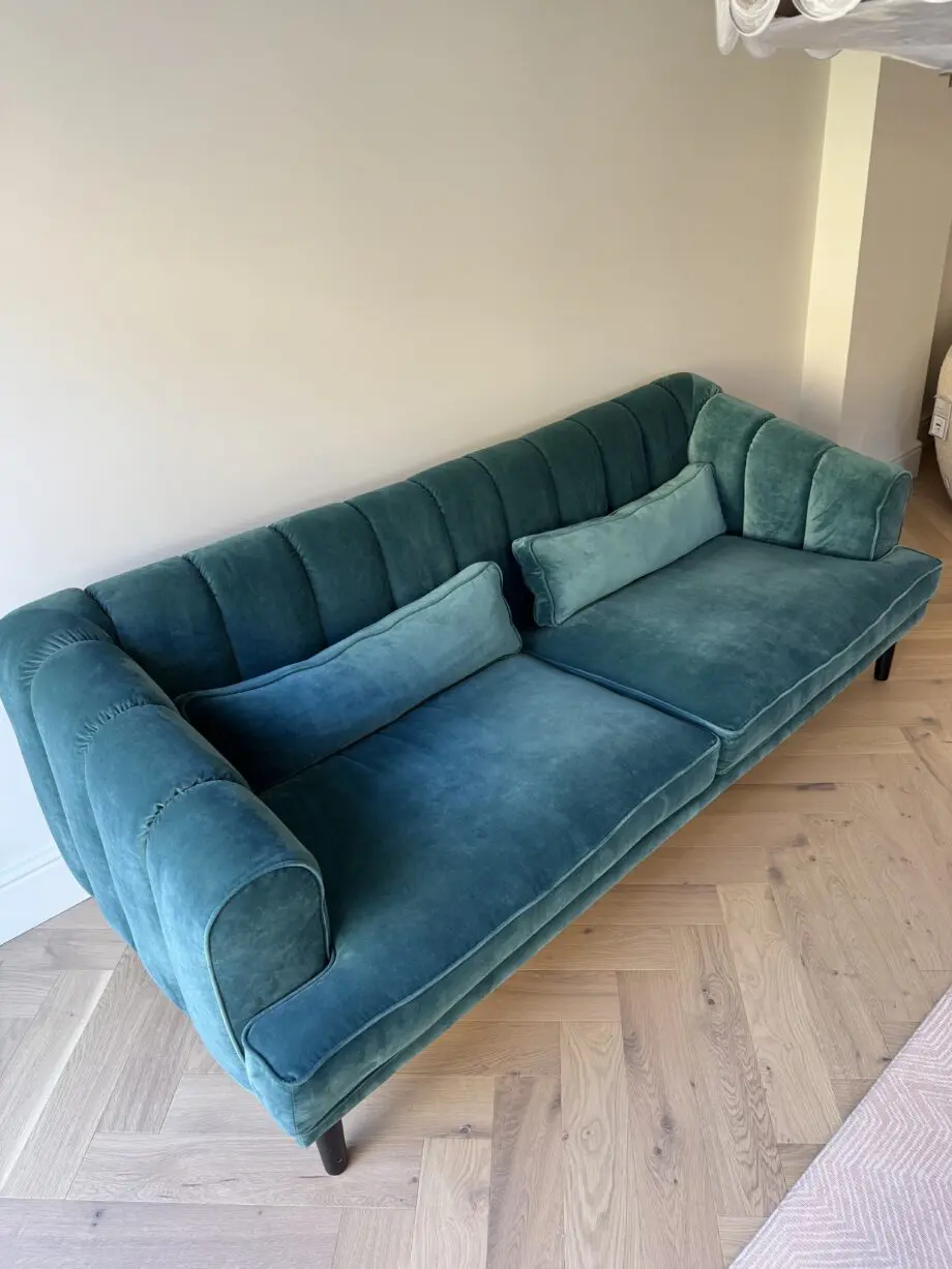 Love Your Home - Lady Grey 3 Seater - Stain Resistant Velvet in Ocean