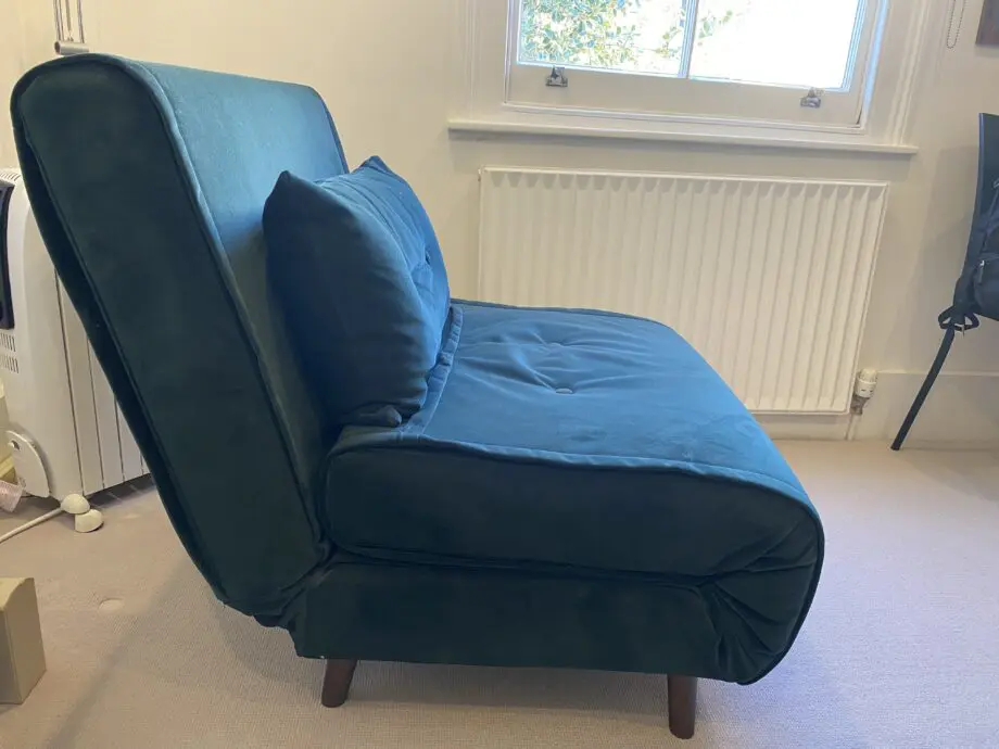 Made 1 seater green velvet sofabed