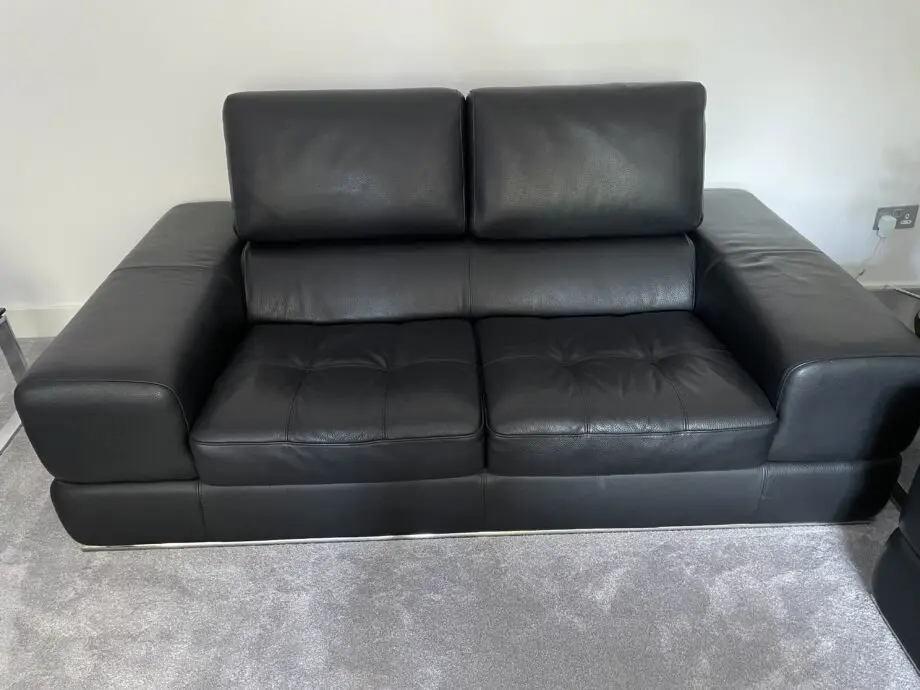 MAX DIVANI, ANTEA range in black imperial leather, made in Italy.