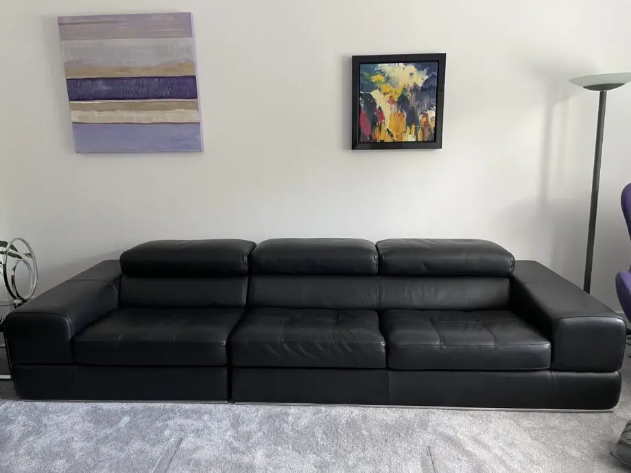MAX DIVANI, ANTEA range in black imperial leather, made in Italy.