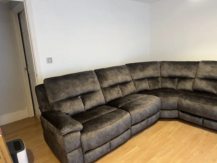 DFS Grey Finsbury express recliner sofa