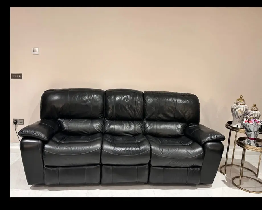 Black Sofa Set with 3 and 2 seater and single
