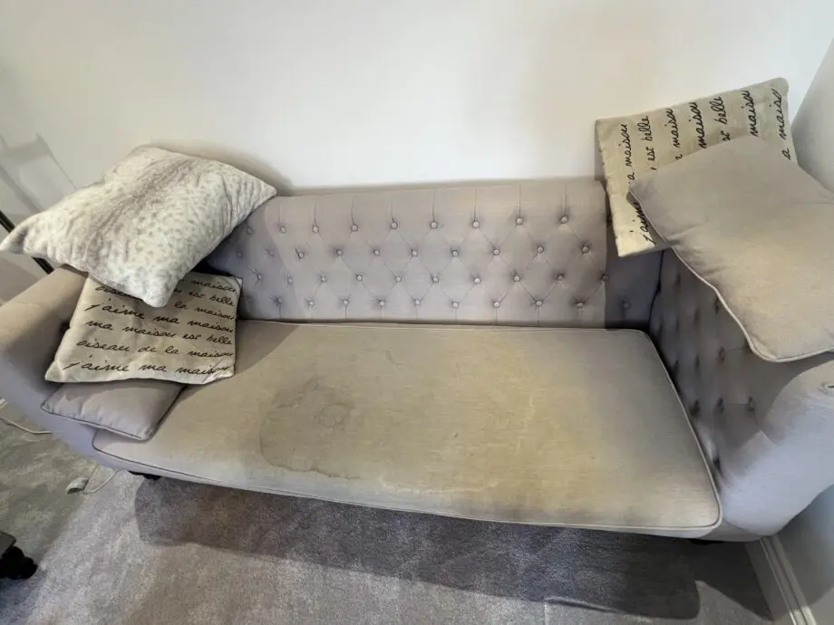 2 x Blue grey 3 seater sofa