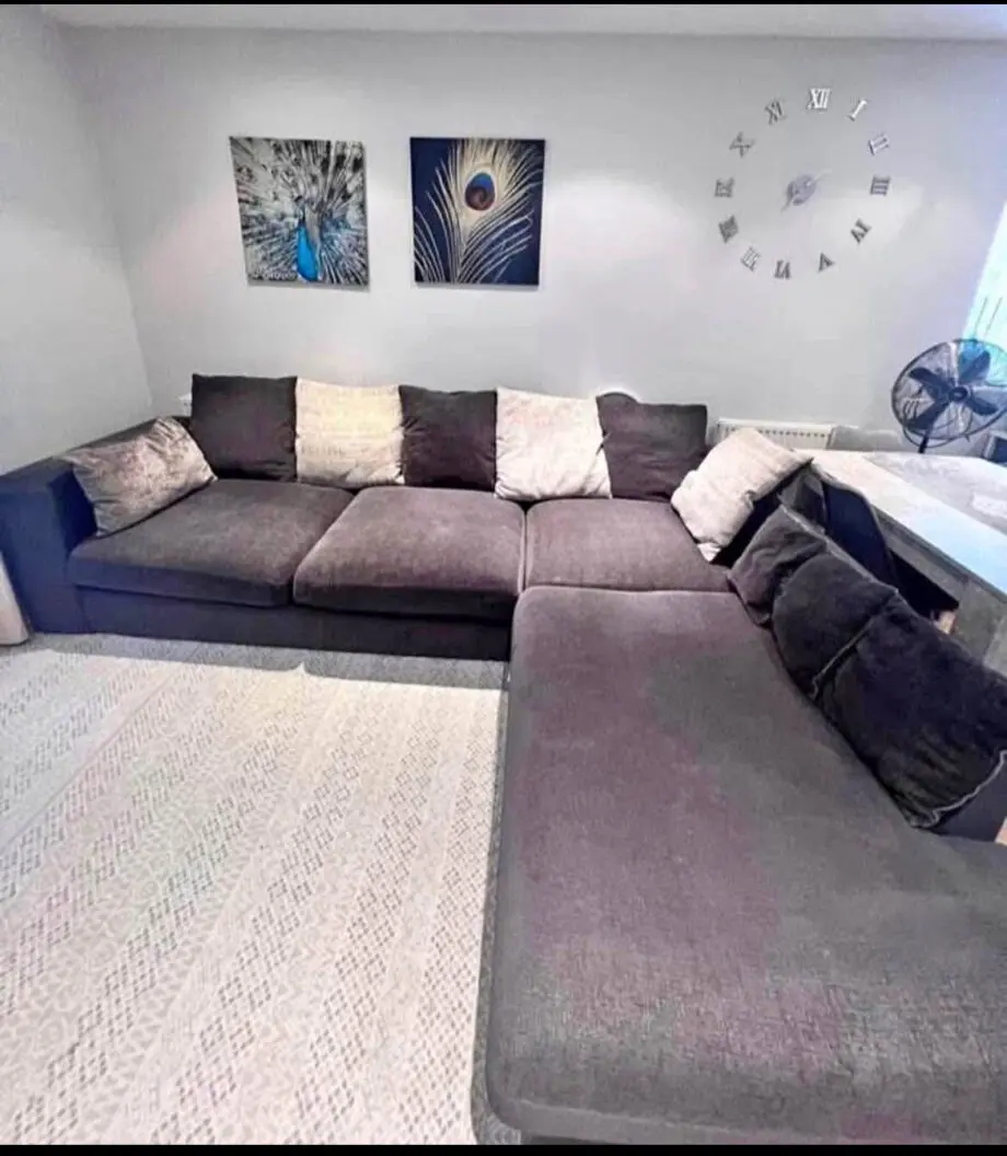 Grey L shape sofa