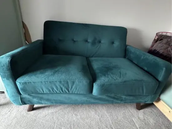 Daals Velvet Sofa 2 Seater Teal