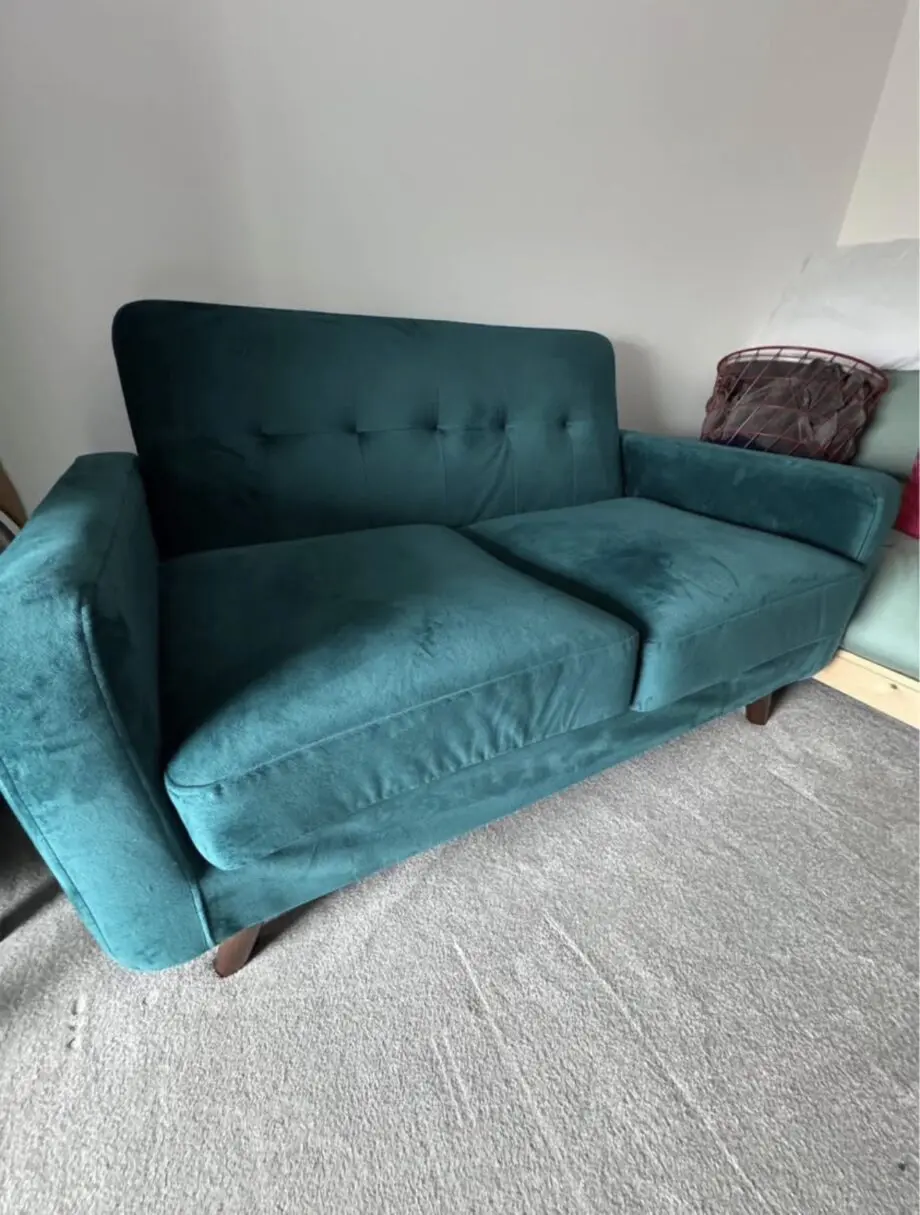 Daals Velvet Sofa 2 Seater Teal