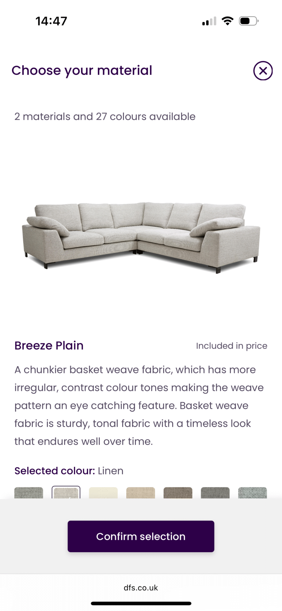 DFS Euphoria large corner sofa