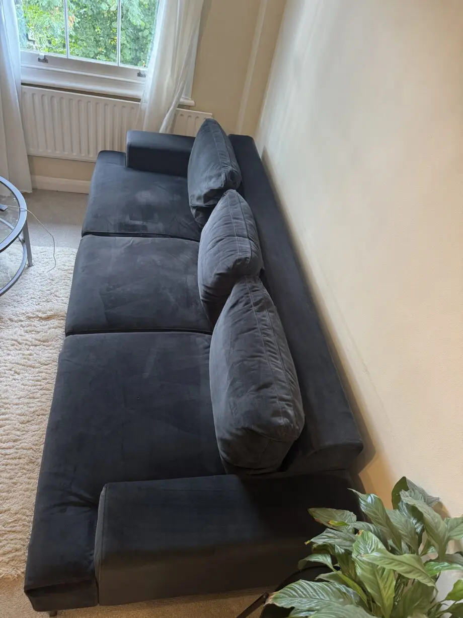 FREDERIK 3 Seater Sofa Dark Anthracite Velvet